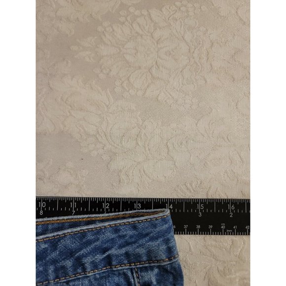 Machine Jeans Nouvelle Mode Straight Leg Distressed Sz 25 Green Sequins Italy 39 - Picture 8 of 8